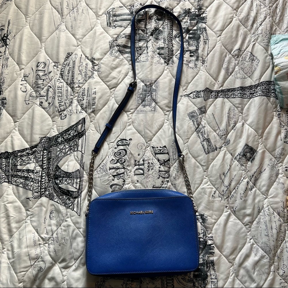 Michael Kors Royal Blue Crossbody bag. (Used). Open to Offers.